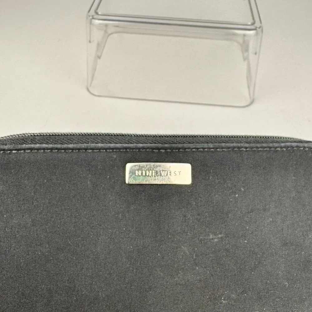 Vintage Nine West Fabric Two Zip Compact 23+ Pocket Wallet Check Book‎ Pocket